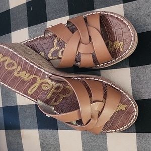 Sam Edelman leather and cork platform sandals